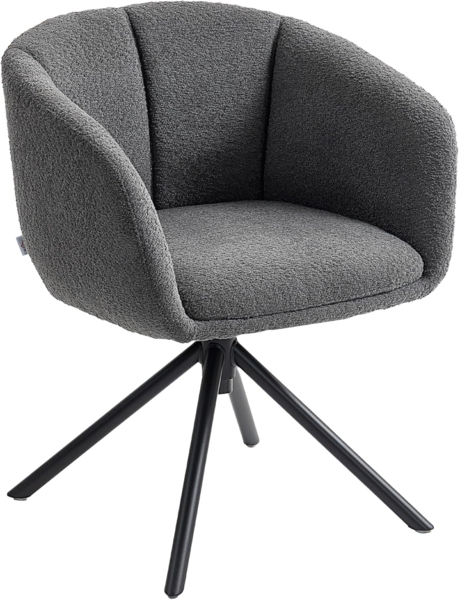 HOMCOM Relaxsessel Sessel (Polsterstuhl mit bequemer Sitzschale, 1-St, Drehbarer Akzentstuhl), kuscheliger Bezug, Grau