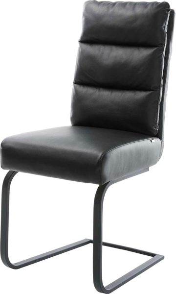 Freischwinger Pela-Flex Echt-Leder Schwarz Freischwinger flach Schwarz Taschenfederkern