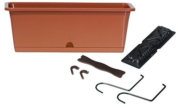 Blumenkasten mit Haken, Terracotta, Kunststoff 50,8 x 18 x 8x17,3 cm - DCM500W-R624 - Prosperplast