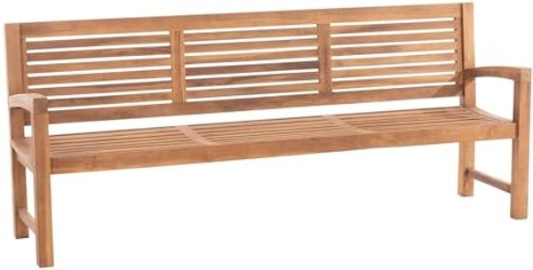 TPFGarden Gartenbank Halmur, Teak-Holz Garten Bank Sitzbank massiv mit Sprossendesign 220 cm