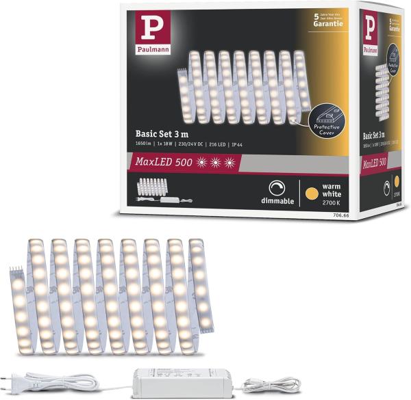 Paulmann No. 70666 MaxLED 500 Stripe Basisset 3m Warmweiß beschichtet