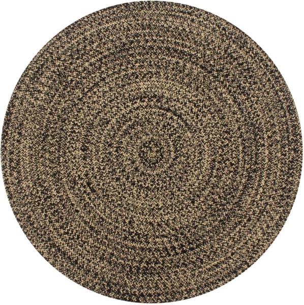 vidaXL Teppich Handgefertigt Jute Schwarz und Natur 90 cm 133725