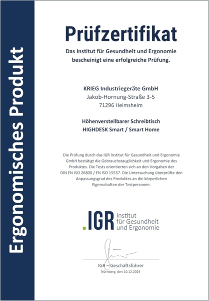 HighDesk SMART Höhenverstellbarer Schreibtisch (Schwarz + Ahorn I 120x80 cm) - Elektrischer Sitz- & Stehtisch mit Tischplatte - Stehschreibtisch Elektrisch Höhenverstellbar - von Krieg Bild 7