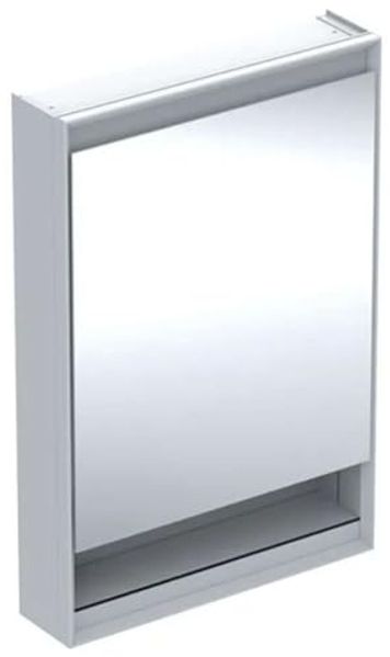 Geberit ONE Spiegelschrank mit ComfortLight, 1 Tür, mit Nische, Aufputzmontage, Aluminium eloxiert, 60x90 cm, 505.83, Ausführung: Anschlag links - 505.830.00.1