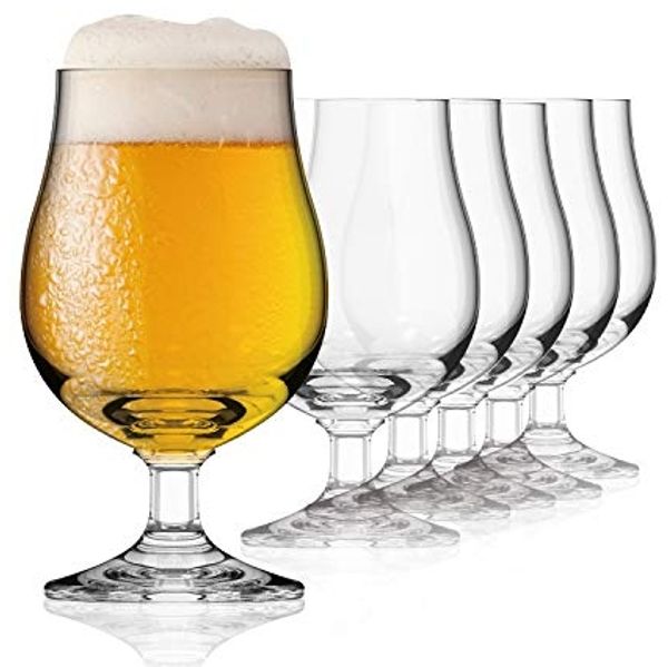 SAHM Bierglas Pokal Biergläser 0,3 Liter 6 Stück - Biertulpe, Edles Glas, 100% recycelbar
