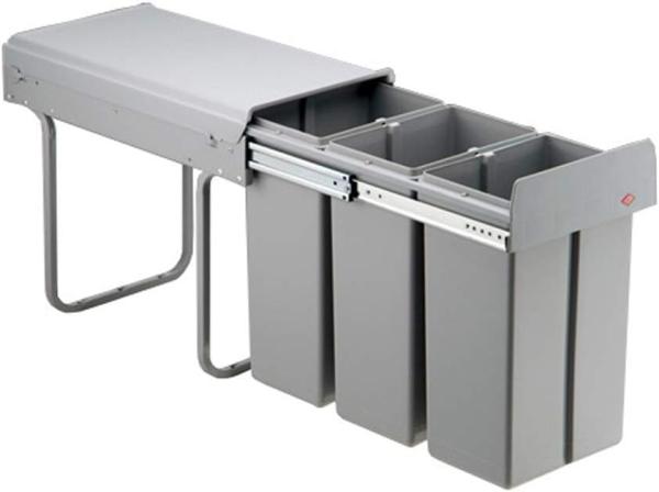 Wesco Bio Trio 30 DT, 3x10 L, für Unterschränke ab 30cm, Teleskopschienen mit Vollauszug, Einbaumaße: BxTxH 254 x 475 x 385 mm