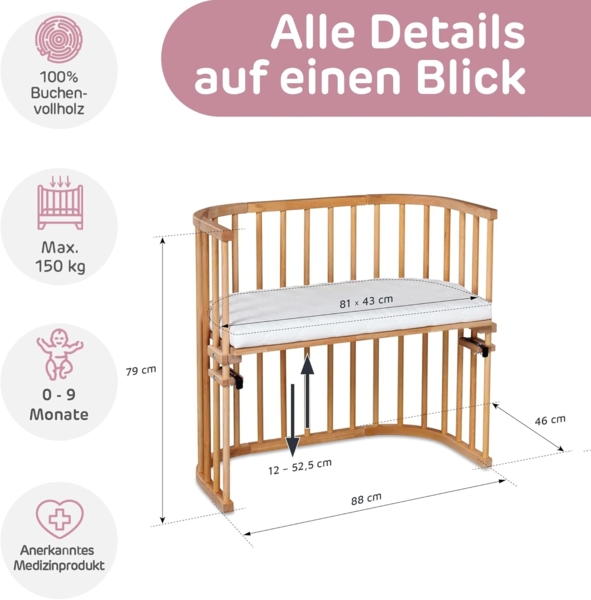 Babybay 'Original' Beistellbett Kernbuche Bild 6