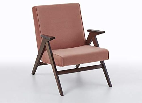 Atlantic Home Collection Sessel im Retrostyle Lisa, Furnier, Altrosa, 64 x 80 x 80 cm, LISA-AC01