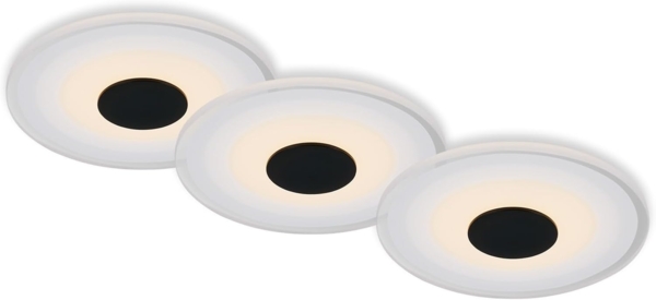 Di-Ka LED Einbauleuchte Verre 3er Set schwarz Ø 12 cm 6W, warmweiß
