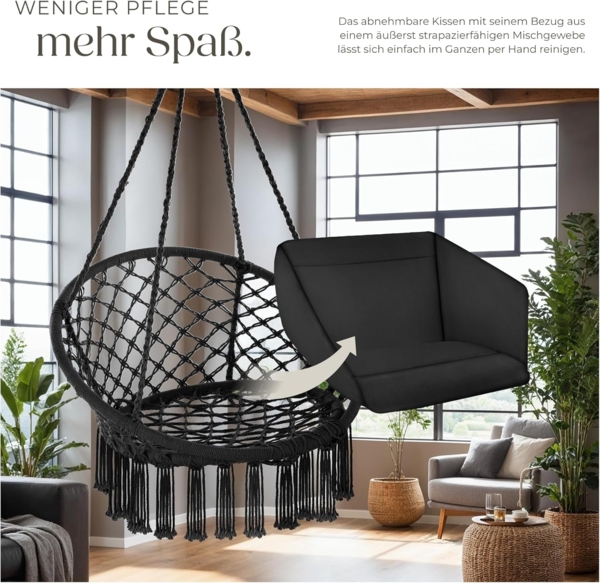 tectake Hängesessel Grazia, mit Sitz- und Rückenpolster Bild 7