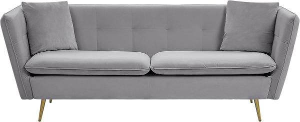 3-Sitzer Sofa Samtstoff grau FREDERICA