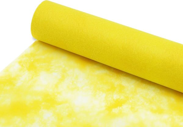 Deko AS Tischläufer Sizocloud® Tischläufer gelb 30cm Rolle 25 Meter + ca. 100 Dekoherzen 5 (1-tlg, 1 Rolle Tischläufer), Strapazierfähig