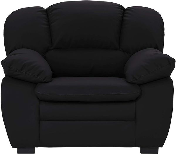 Mivano Sessel Casino, Ledersessel passend zum 2er und 3er Sofa Casino , 109 x 88 x 92, Kunstleder Schwarz