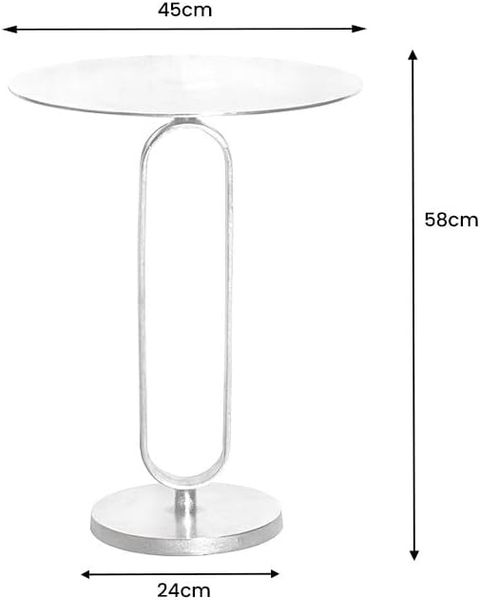 riess-ambiente Beistelltisch ELEGANCE 60cm silber (Einzelartikel, 1-St), Wohnzimmer · Aluminium-Metall · rund · handmade · Modern Design Bild 3