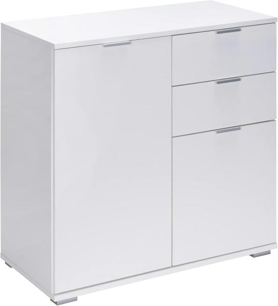 Deuba Kommode Alba mit 2 Türen 2 Schubladen 71x74x35 cm Modern Flur Wohnzimmer Sideboard Anrichte Mehrzweckschrank Weiß