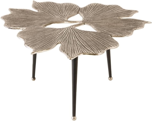 riess-ambiente Couchtisch GINKGO LEAFS 75cm silber / schwarz (Einzelartikel, 1-St), Wohnzimmer · Metall · Handarbeit · Unikat · Boho