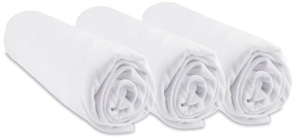 Easy Dort, Spannbettlaken, Bambus, für Babybett, 60x120 cm, Weiß, 3 Stück