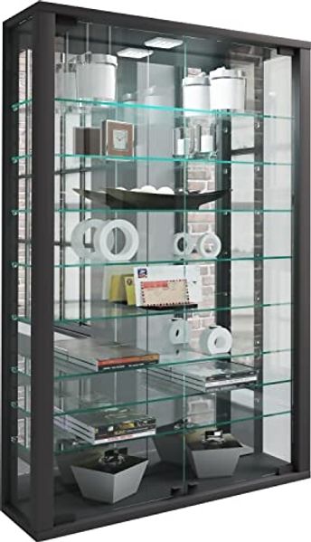 VCM Wandvitrine Vitrosa 917718 Schwarz H. 91 x B. 59 x T. 18 cm