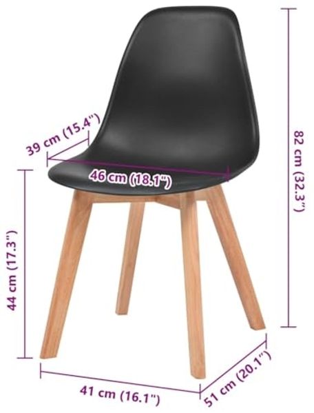 Esszimmerstühle 4 Stk. Schwarz Kunststoff/Gummibaum Bild 2