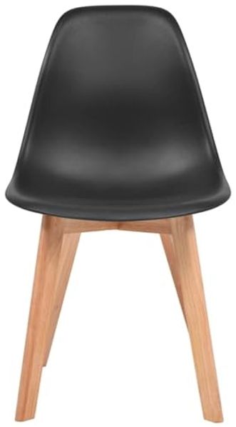Esszimmerstühle 4 Stk. Schwarz Kunststoff/Gummibaum Bild 3