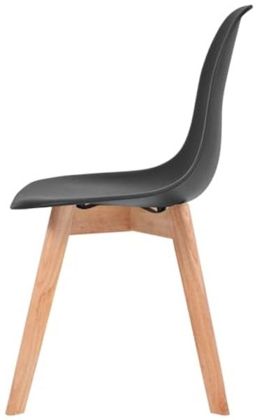 Esszimmerstühle 4 Stk. Schwarz Kunststoff/Gummibaum Bild 4