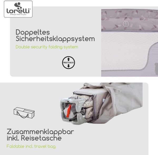 Lorelli Baby Reisebett Laufstall Moonlight seitliche Öffnung Tragetasche faltbar violett Bild 4