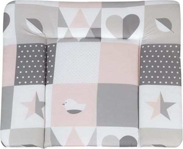 roba Wickelauflage 'Happy Patch' rosa - Wickelunterlage 85 x 75 cm - Wickeltischauflage