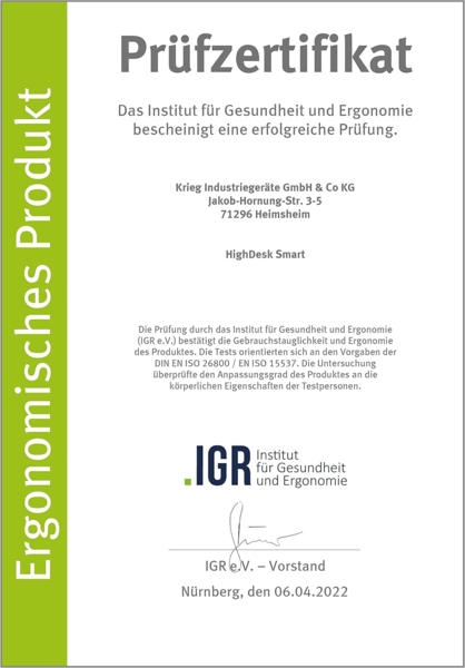 HighDesk SMART Höhenverstellbarer Schreibtisch (Weiß + Ahorn I 120x70 cm) - Elektrischer Sitz- & Stehtisch mit Tischplatte - Stehschreibtisch Elektrisch Höhenverstellbar - von Krieg Bild 6