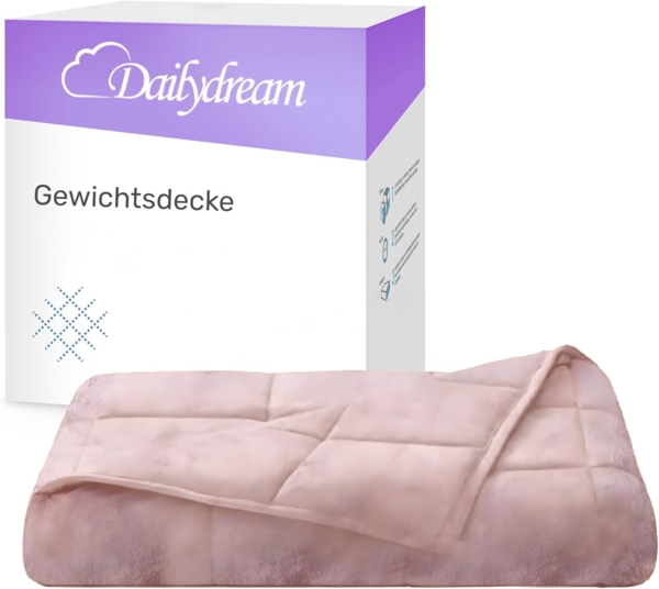 Dailydream Therapie Gewichtsdecke im Flauschigen Fleece, 4,5Kg für Erwachsene, 135x200cm, Rosa