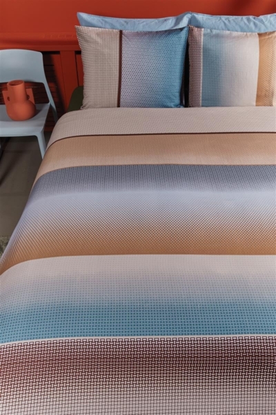 Beddinhouse Mako-Satin Bettwäsche O Tte Blue 135X200 135x200 cm + 1 x 80 x 80 cm 1 Bettbezug, 1 Kissenbezug Blau Bild 2