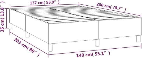 vidaXL Boxspringbettgestell Taupe 140x200 cm Stoff 3120965 Bild 3