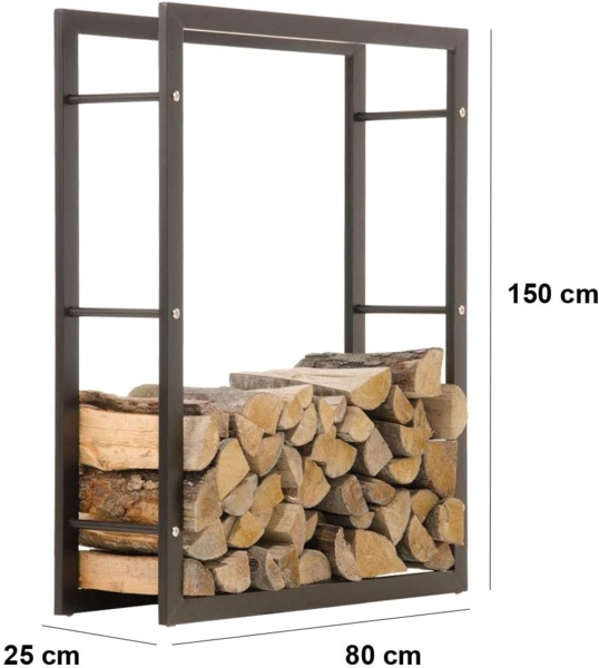Kaminholzständer Keri 25 x 80 x 150 (Farbe: schwarz-matt) Bild 4