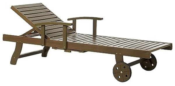 Gartenliege Holz Dunkler Holzfarbton AMANTEA