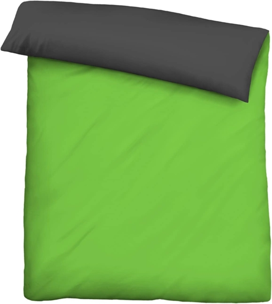 Traumhaft Schlafen - Castell - Markenbettwäsche 0560500 Microfaser Satin Bettwäsche, apfelgrün, 1x 155x220 cm + 1x 80x80 cm Bild 2