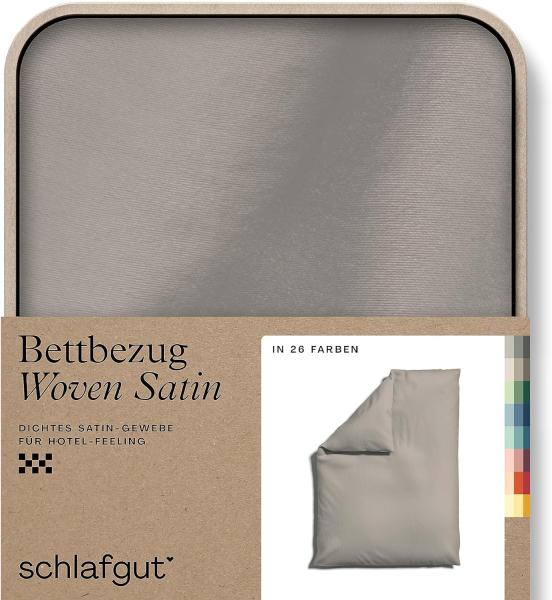 Schlafgut Woven Satin Bettwäsche|Bettbezug einzeln 155x220 cm| sand-mid