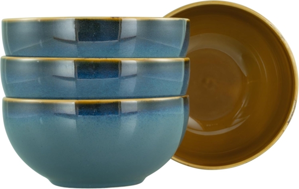 CreaTable, 22886, Serie Mallorca Bowl Sets, 4-teiliges Geschirrset, Buddha Bowl Set aus Steinzeug, spülmaschinen- und mikrowellengeeignet, Qualitätsproduktion