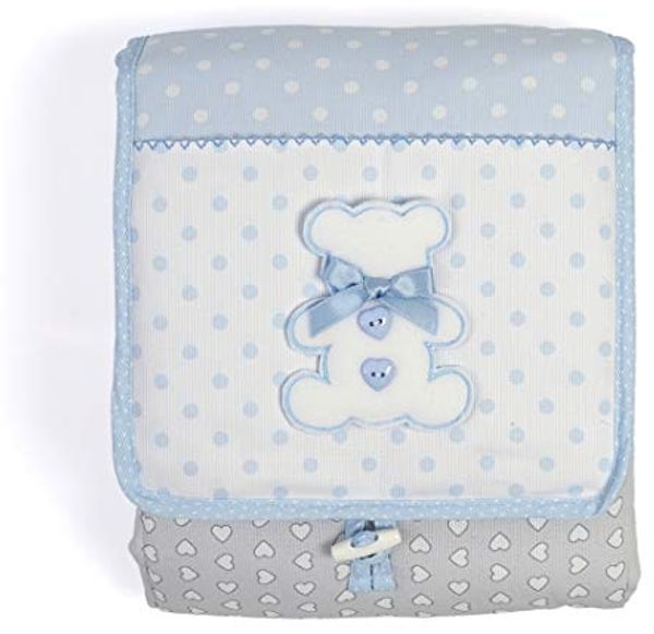 Filet - Wickelauflage für die Tasche mit Punkten, in der Farbe Hellblau, mit Bärchen