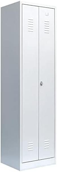 Einzel Spind Spint Stahl-Kleiderschrank für Schwarz-Weiss-Trennung Gaderobenschrank 2 türig mittig schließend 180 x 50 x 50 / 510400