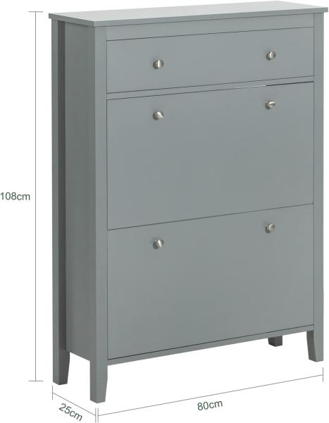 SoBuy Schuhschrank FSR89 mit 2 Klappen Schuhregal mit Schublade Schuhkommode Schuhablage Bild 3