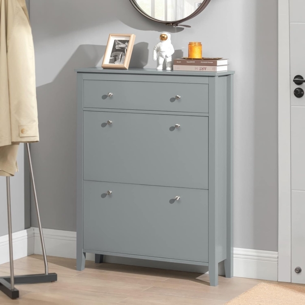 SoBuy Schuhschrank FSR89 mit 2 Klappen Schuhregal mit Schublade Schuhkommode Schuhablage Bild 5