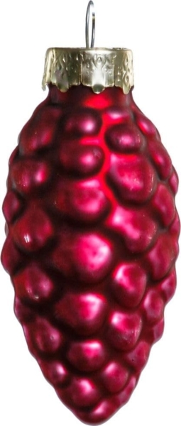 TrendLine Glas-Tannenzapfen rot 12 Stück 6 cm Weihnachtsdeko Kugeln Baum Lichter