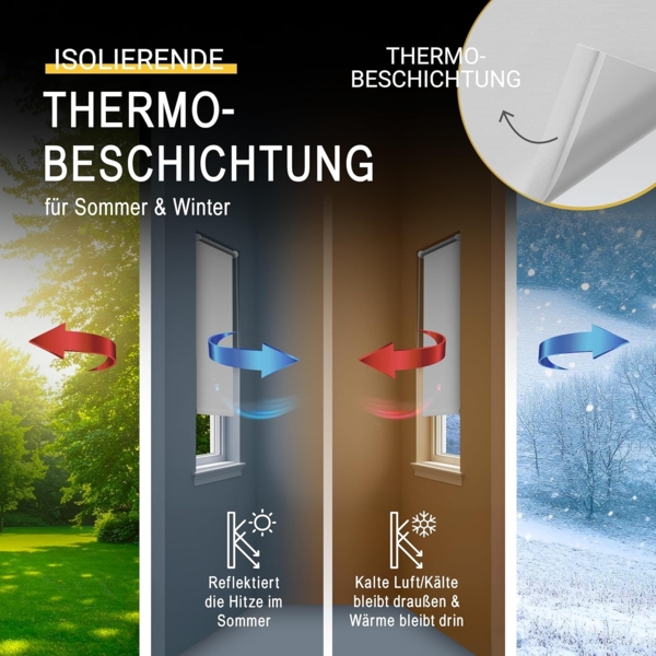Sol Royal Thermorollo SolReflect T42 für Fenster & Türen Weiß, 160 x 65 x 3.1 cm Bild 4