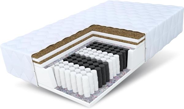 Matratze 90x200 Taschenfederkern 7 Zonen Kokos HOME DOUBLE 21 cm Premium H3 H5