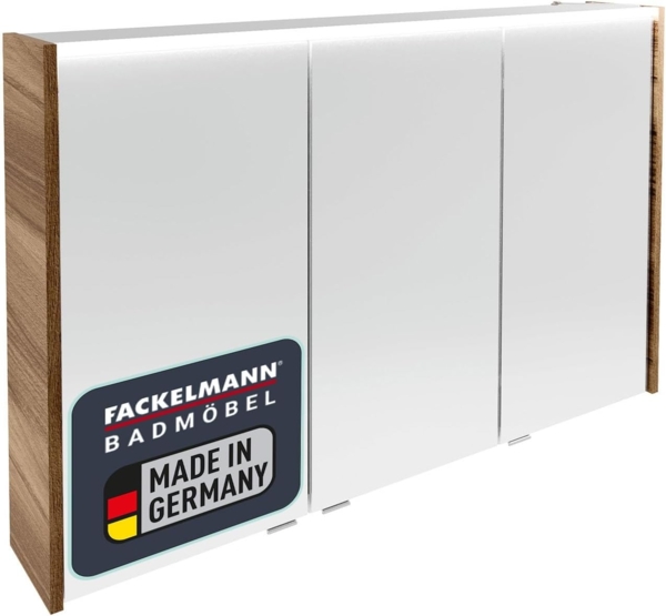 Fackelmann VERONA LED Spiegelschrank 110 cm, Braun Dunkel