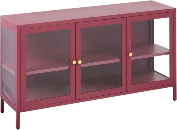 Sideboard NEWPORT Metall 115 cm 35 cm Dunkelrot