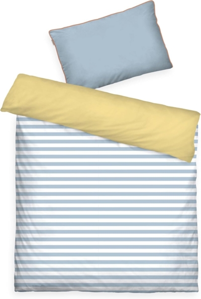 TOM TAILOR HOME Bettwäsche STRIPES WITH A KICK in Gr. 135x200cm oder 155x220cm, Perkal, 2 teilig, new bedroom, farbige Paspel am Kissen