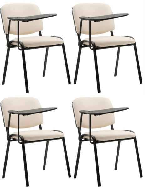 CLP 4er Set Stühle Ken mit Klapptisch Kunstleder gepolstert,creme