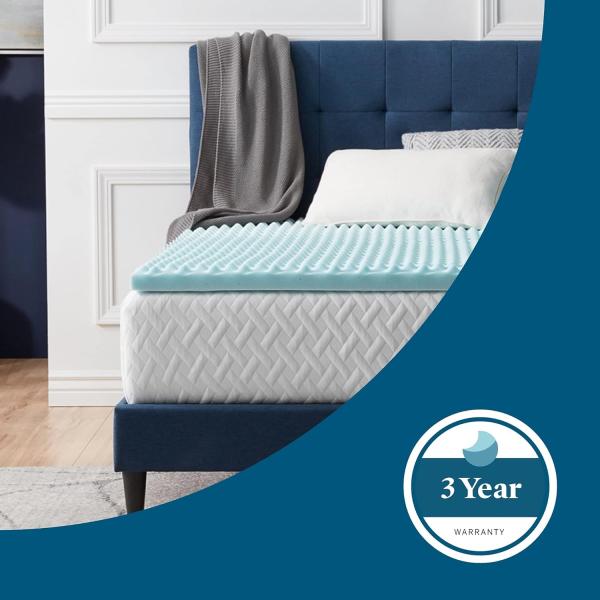 LUCID 5 cm Convoluted Gel Memory Foam Mattress Topper, Super King (180x200 cm) Bild 6