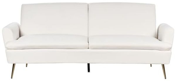 Schlafsofa VETTRE Cremeweiß Samtstoff