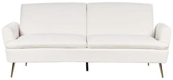 Schlafsofa VETTRE Cremeweiß Samtstoff